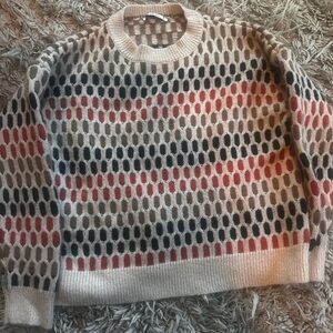 Patterned Crew Neck Sweater